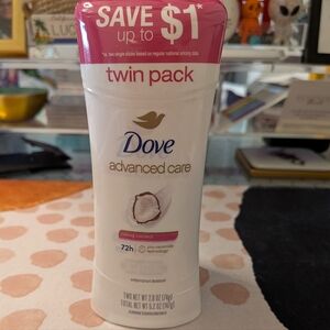 Dove Advanced Care Caring Coconut Twin Pack Deodorant Set